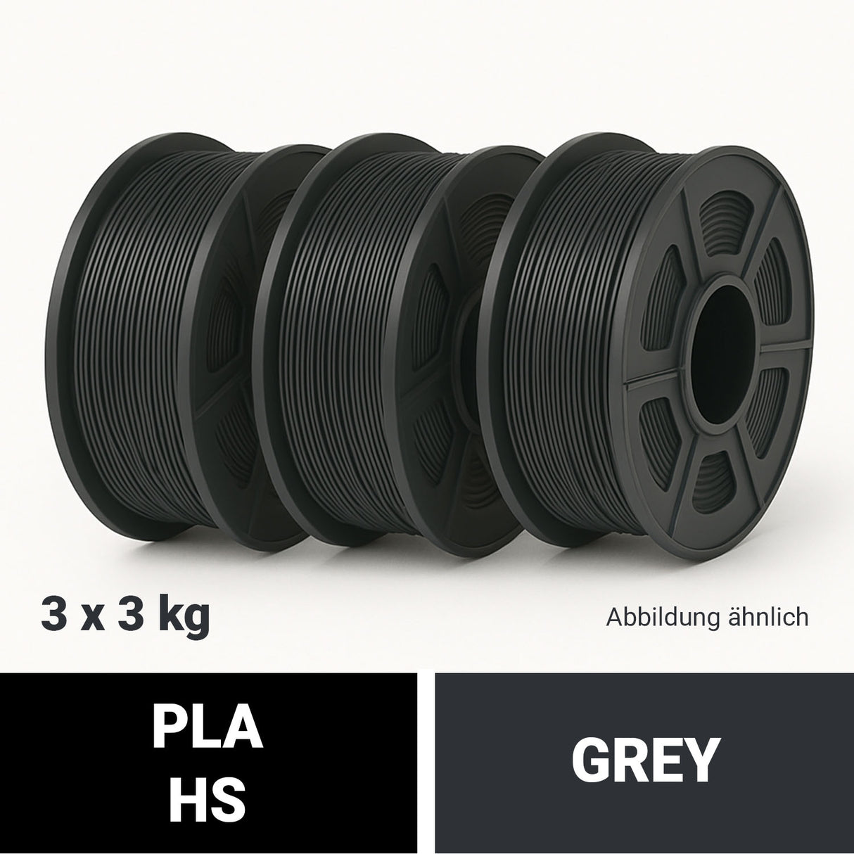 ProFila PLA HS Grey RAL7035 9 kg Bundle (3 x 3 kg) - 1,75 mm - 3D Material-Shop