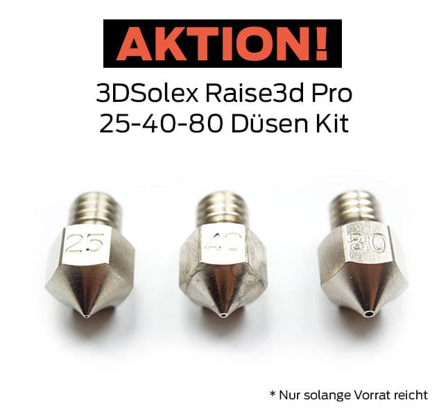 ALL-IN-ONE-Paket: Raise3D Pro2 Plus 3D-Drucker mit Dual-Extruder + Pro2 Build Plate + 3DSolex Düsen Kit + DimaFix Pen - 3D Material-Shop