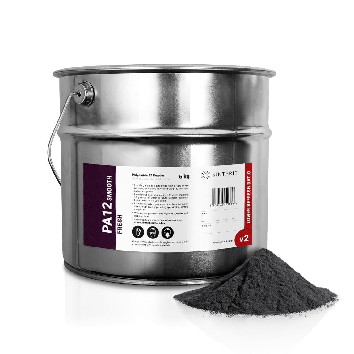 SINTERIT PA12 Smooth V2 Fresh Powder 6 kg - 3D Material-Shop