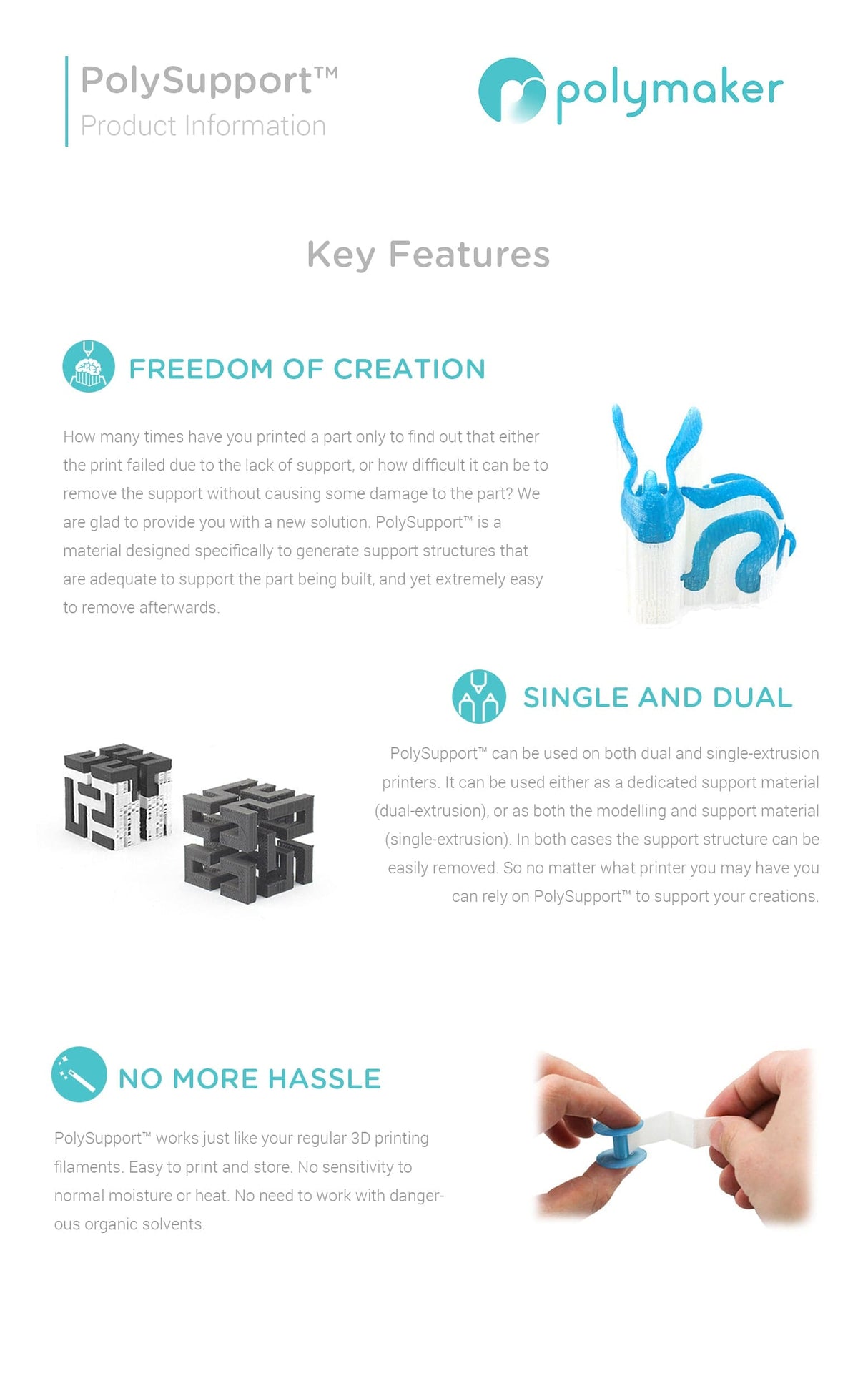 PolyMaker PolySupport™ - 1,75mm - 750g - Support für PLA - 3D Material-Shop