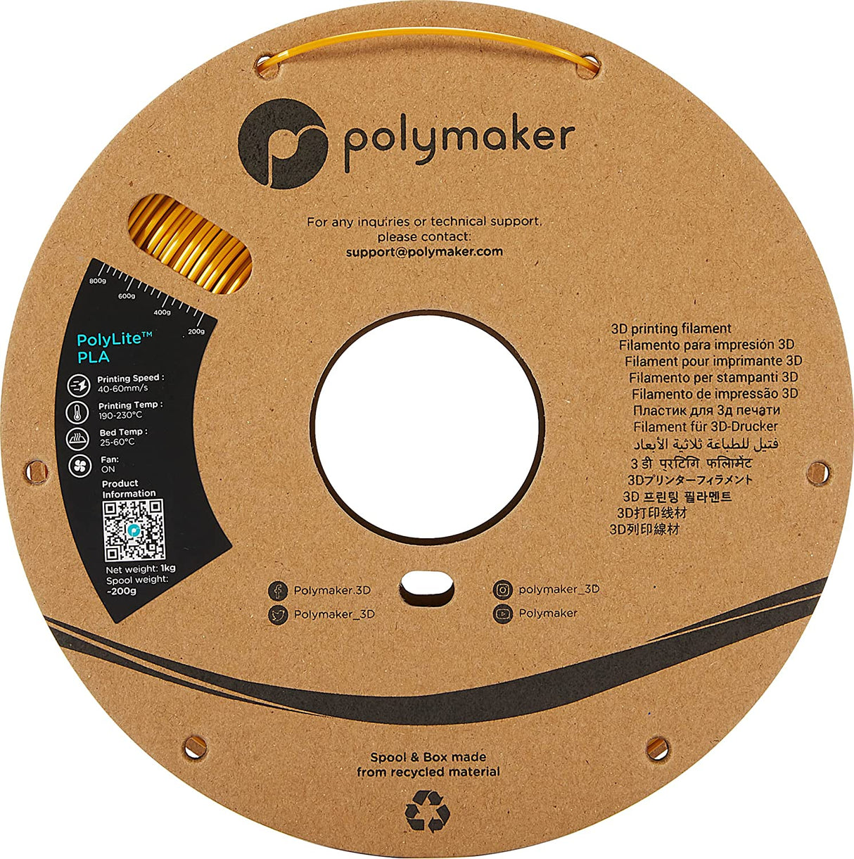 Polymaker PolyLite Silk PLA 1,75mm 1000g - 3D Material-Shop