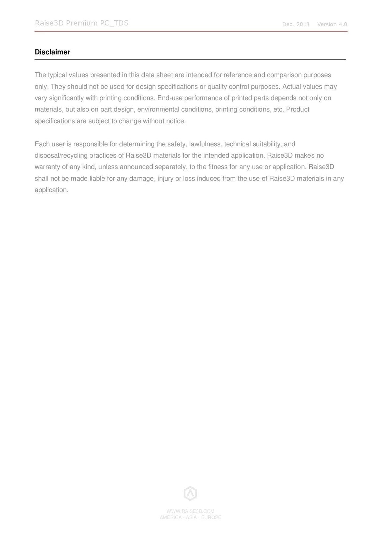 Raise3D Premium PC - 1,75mm - 1000g - 3D Material-Shop