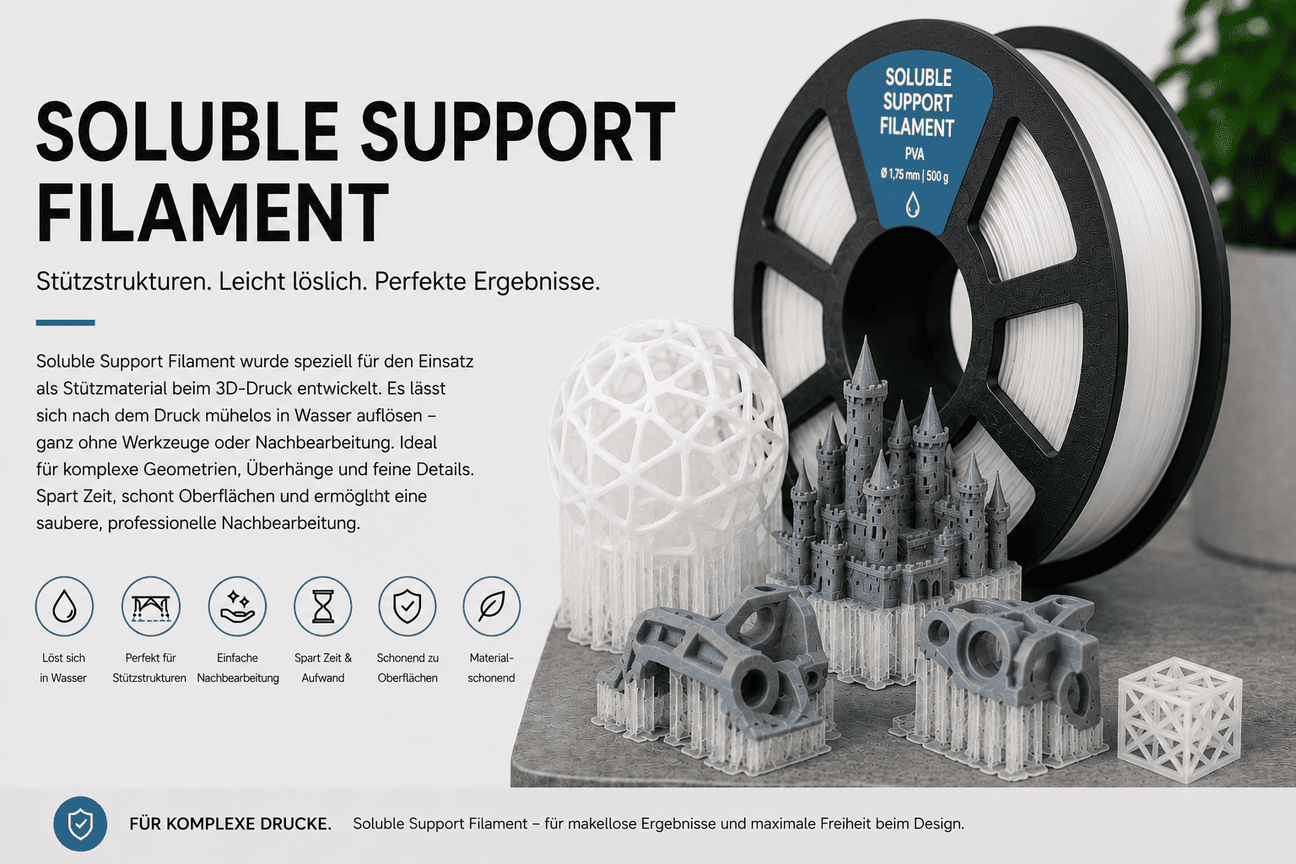 Wasserlösliche Supportmaterialien für den professionellen FFF-/FDM-3D-Druck