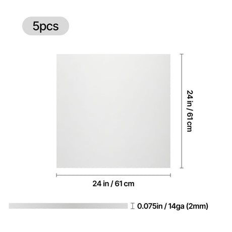 xTool 61 cm x 61 cm x 0,2 cm 1060 Aluminiumblech (5er-Pack) für MetalFab - [3D Material-Shop]