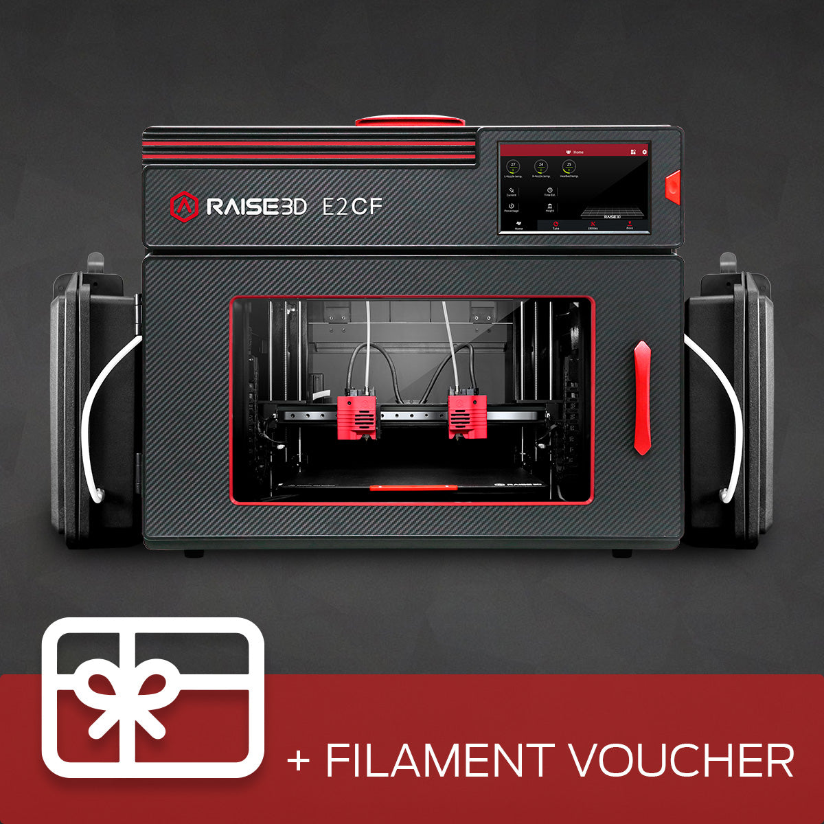 Raise3D E2 CF 3D-Drucker mit IDEX-Dual-Extruder - 3D Material-Shop 