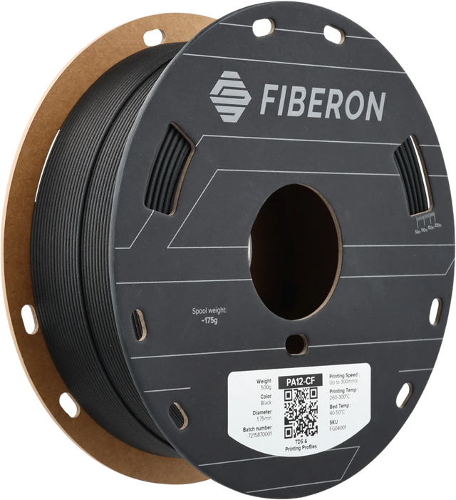 Polymaker Fiberon™ PA12-CF10 Schwarz 1,75 mm, 500 g - [3D Material-Shop]