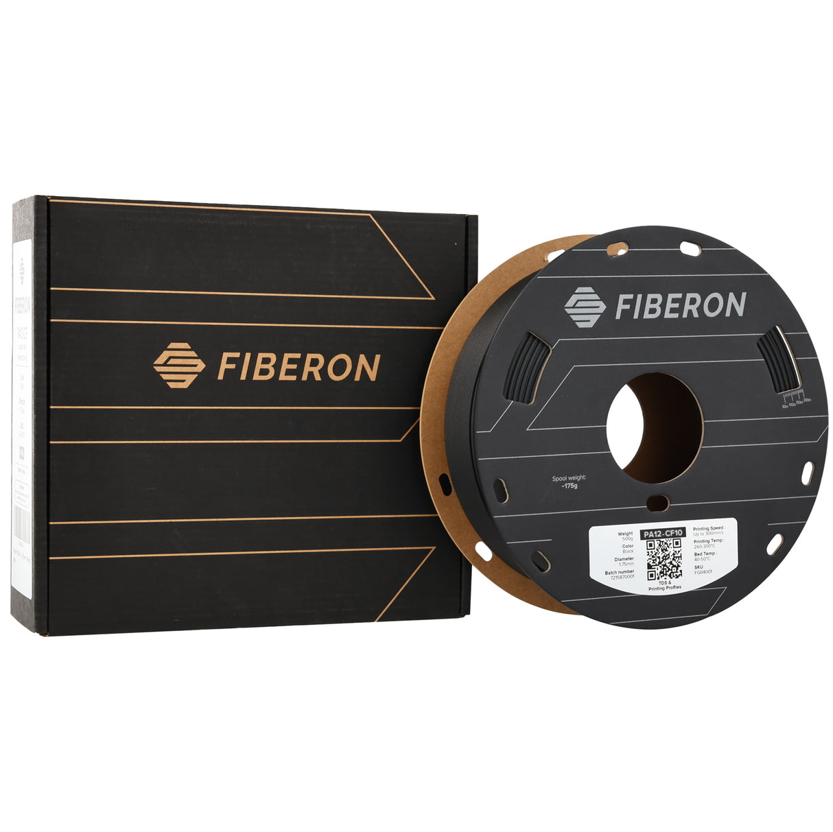 Polymaker Fiberon™ PA12-CF10 Schwarz 1,75 mm, 500 g - [3D Material-Shop]