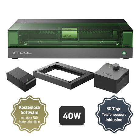 xTool S1 Geschlossener Diodenlaserschneider 40W - Basic Kit- + Fire Safety Kit - [3D Material-Shop]