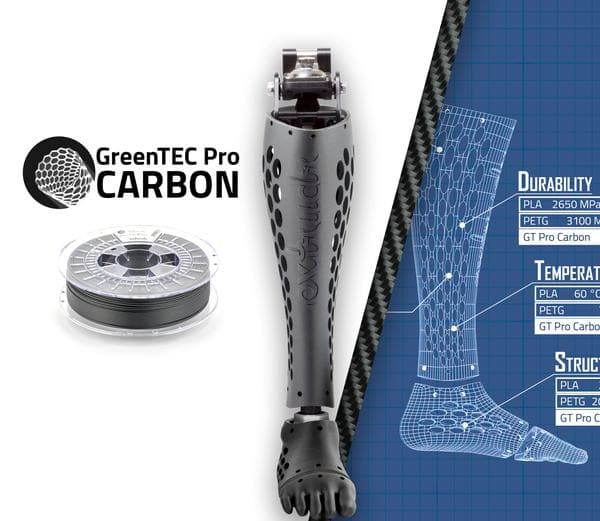 extrudr GreenTec Pro Carbon 1,75mm 800g mit Kohlefasern - 3D Material-Shop 