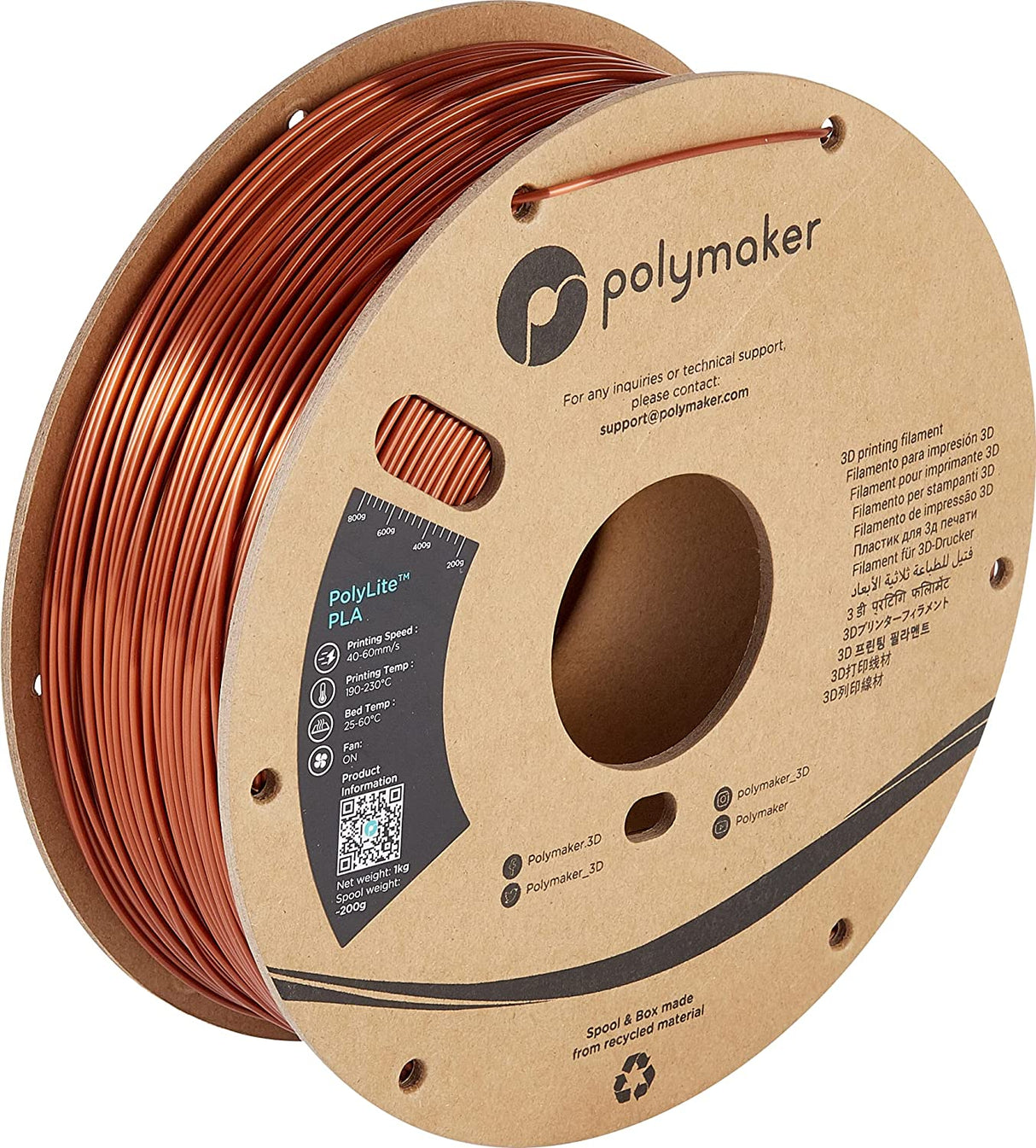 Polymaker PolyLite Silk PLA 1,75mm 1000g - 3D Material-Shop 