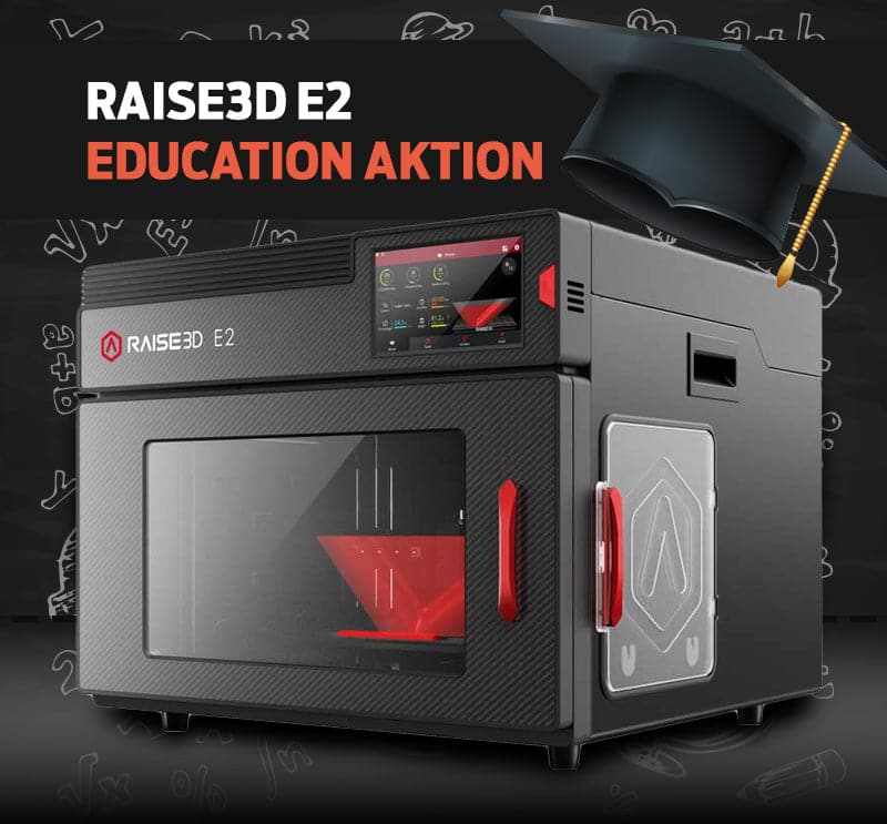 EDUCATION-ANGEBOT: Raise3D E2 Mehrzweck-3D-Drucker mit IDEX-Dual-Extruder - [3D Material-Shop] 